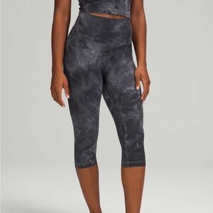 Lululemon Align High-Rise Crop 17" Size 14 Diamond Dye Pitch Grey Graphite Grey